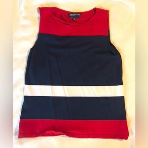 Jones New York Women’s Bold Red and Navy Tank Top Size L